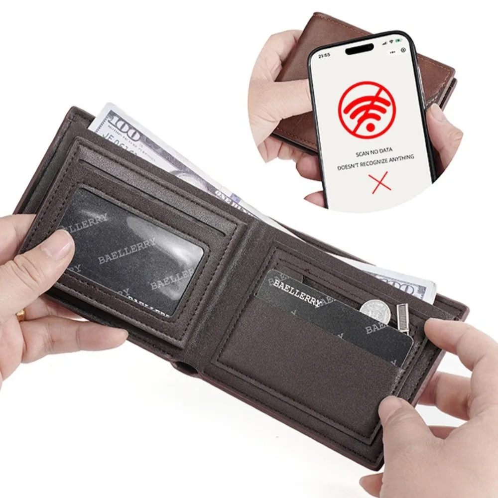 2025 محفظة جديدة للرجال لينة بولي Leather جلد ذكر قصير بسيط ضوء المال كليب Vintage محفظة الأعمال للطلاب الشباب حامل بطاقة الهوية