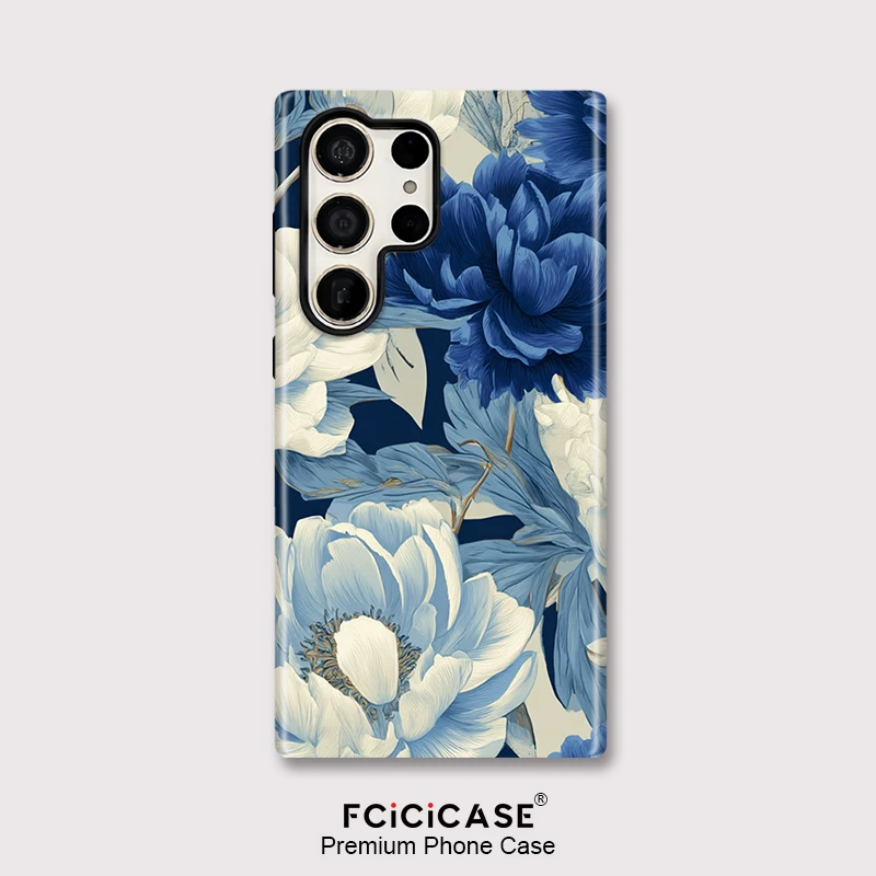 Fcicicase Cover For Samsung Galaxy S25 Plus S25+ Fashion Flower Case For Samsung S20 FE S23 Ultra S24 Plus Dual Layer Fundas