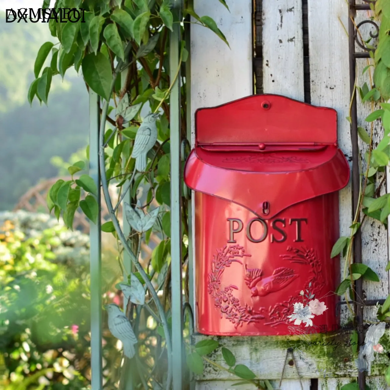 1pc European style iron retro mailbox, sealed suggestion box, newspaper mailbox, Wedding Garden Decoration home mailbox post box