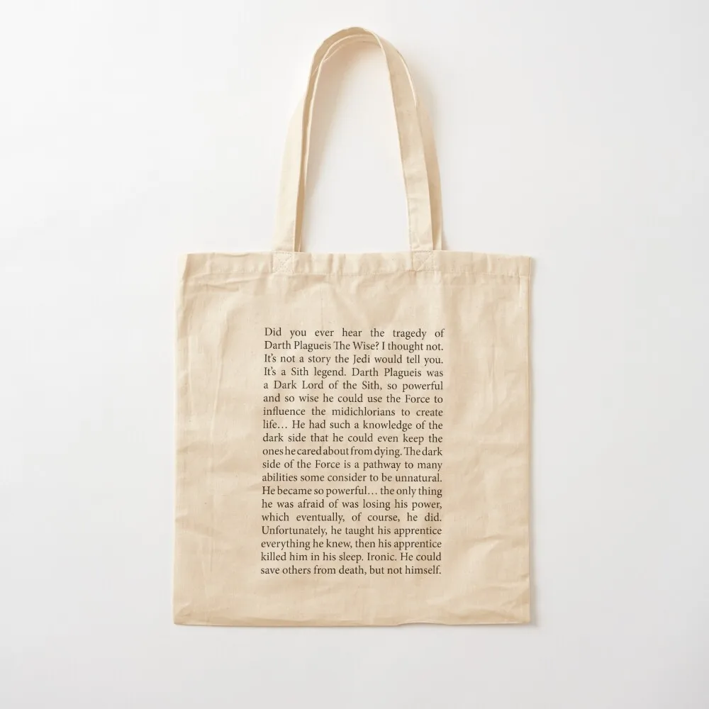Tragedy of Darth Plagueis The Wise full text Tote Bag personalized tote bag Canvas bag for women Women's shopper Canvas Tote
