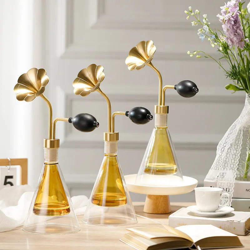 Coffee bean bottle essential oil scent utensil glass scent test bottle tea Baijiu scent tasting device copper