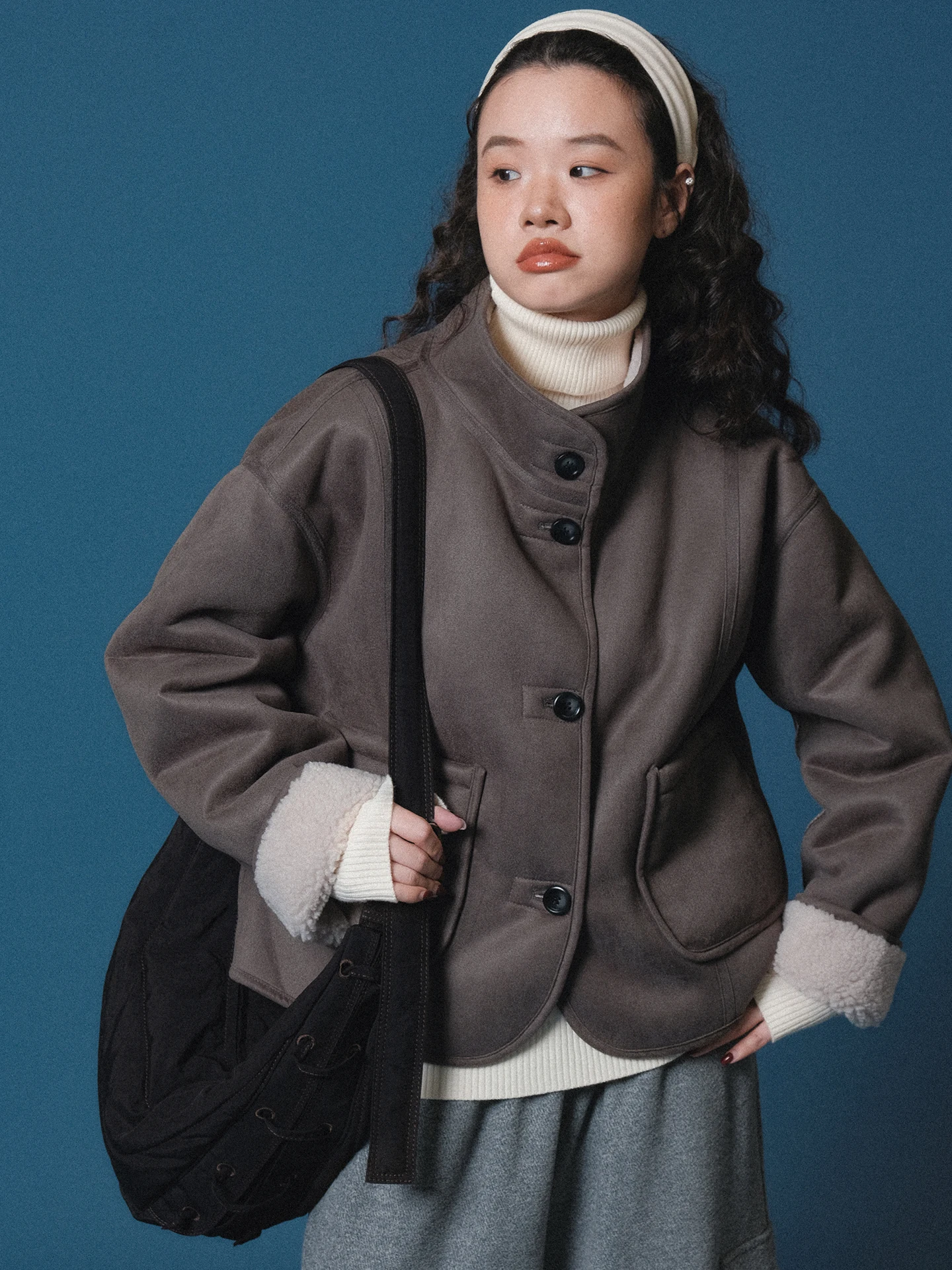 

Ivy Yang Замшевая меховая подкладка или Jaet с воротником-стойкой Женское повседневное зимнее новое поступление Двустороннее длинное пальто све