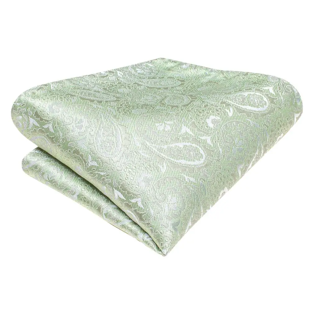 Paisley Sage Green 2022 Dasi Merek Fashion Baru untuk Pria Dasi Pesta Pernikahan Set Manset Tangan Hadiah Grosir Hi-Tie Dropship