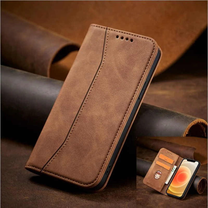 

10pcs Leather Flip Case for iPhone 6 6s 7 8 SE 2020 11 12 13 Mini Pro Max PLUS X XS XR Luxury Wallet Cards Stand Phone Bag Cover