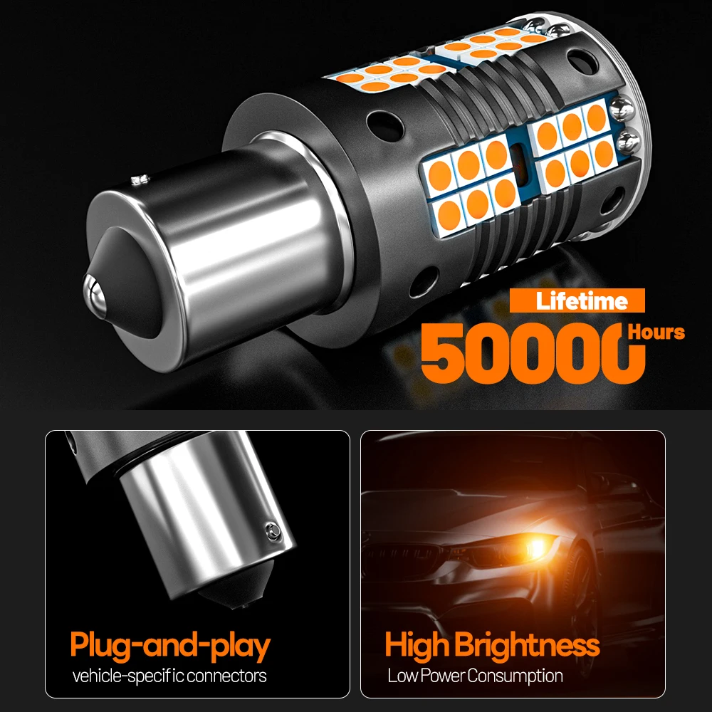 2 قطعة LED بدوره مصباح إشارة لمبة مصباح Canbus لا خطأ PY21W 7507 BAU15S ل الذكية Fortwo MK2 451 MK3 453 Forfour 453 Roadster 452