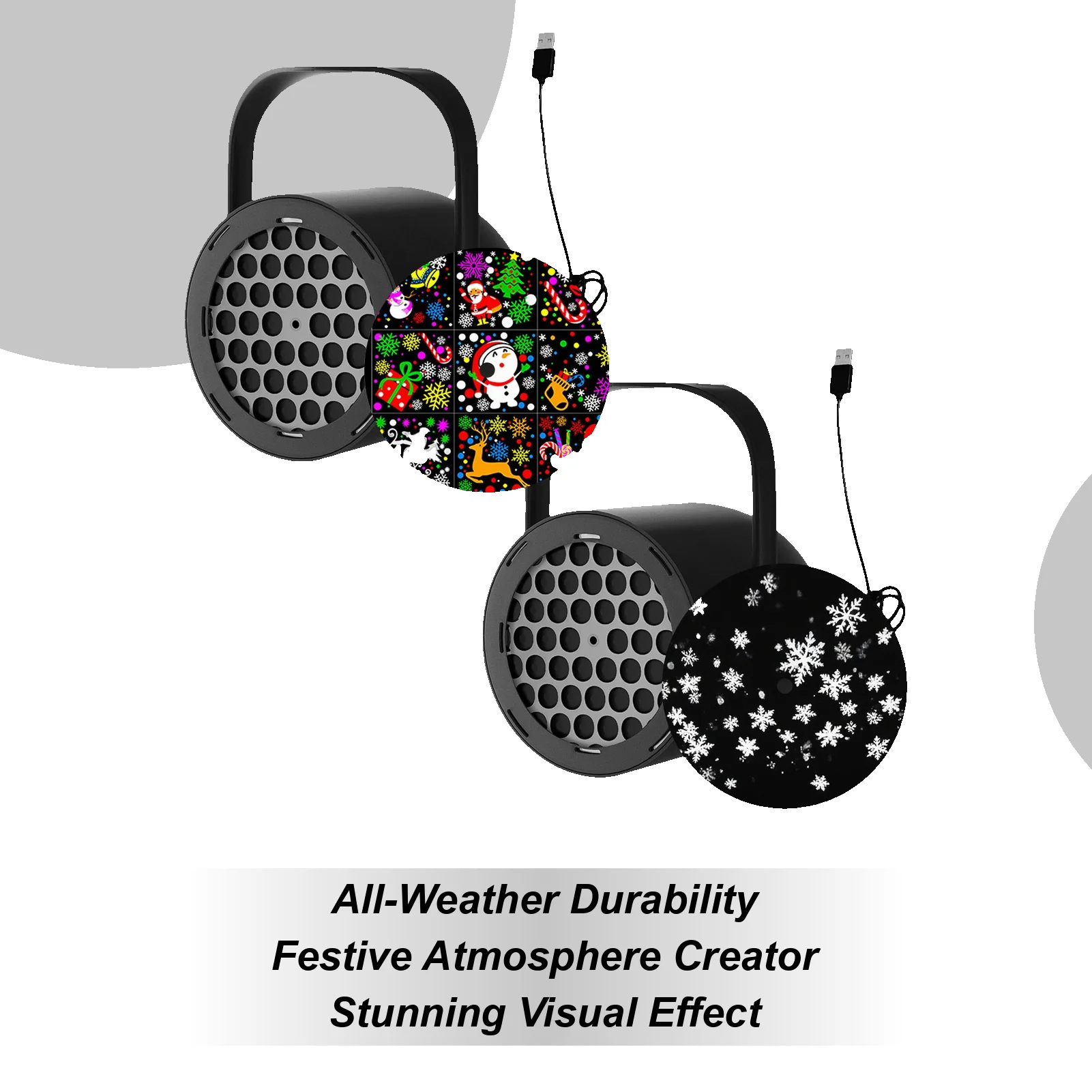 Outdoor Christmas Projection Light LED Snowflake Projection Lamp SB Film Rotating Christmas Decorative Atmosphere Light