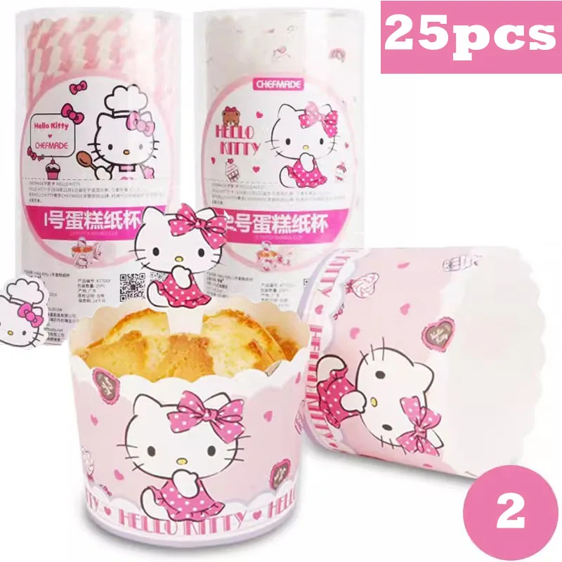 25pcs Muffin Cake Paper Cups Cupcake Cute Cat High Temperature Resistant Muffins Tray Baking Tools souffle Liner Wrap Cases