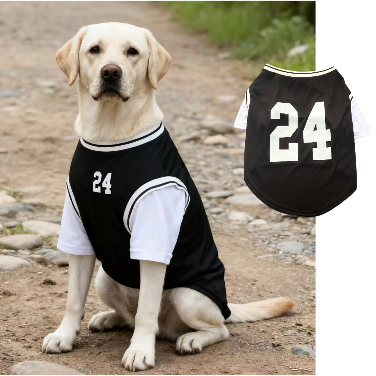 Sommer-Kühlweste für Hunde, Basketball-Stil, weiche Kunstfell-Zweiteiler-Kleidung, sommerliches Freizeithemd für mittelgroße und große Hunde, Labrador-Hundebekleidung