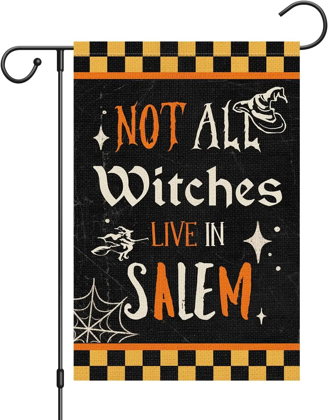 Louise Maelys Welcome Halloween Garden Flag Double Side 12x18 Inch Not All Witches Live In Salem Small Burlap Yard Happy Holiday