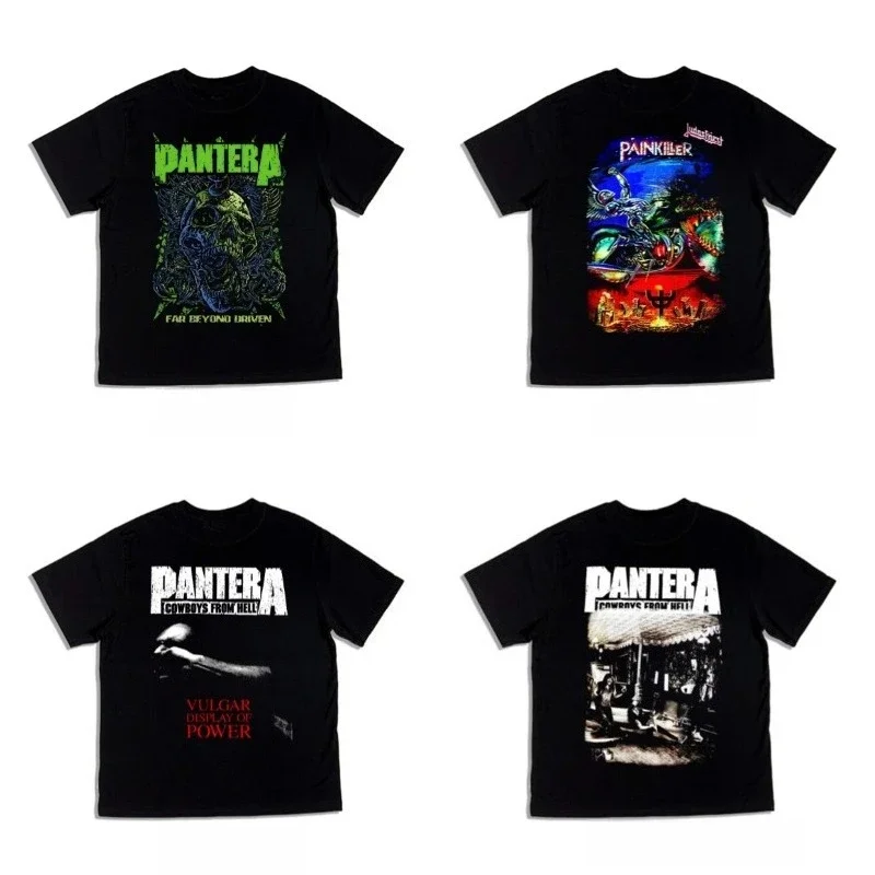 

2025 Roll Pantera Pandora Band Printed T-shirt Cotton Short Sleeve Fashion Brand High Quality Brand Selling Popular Oversize
