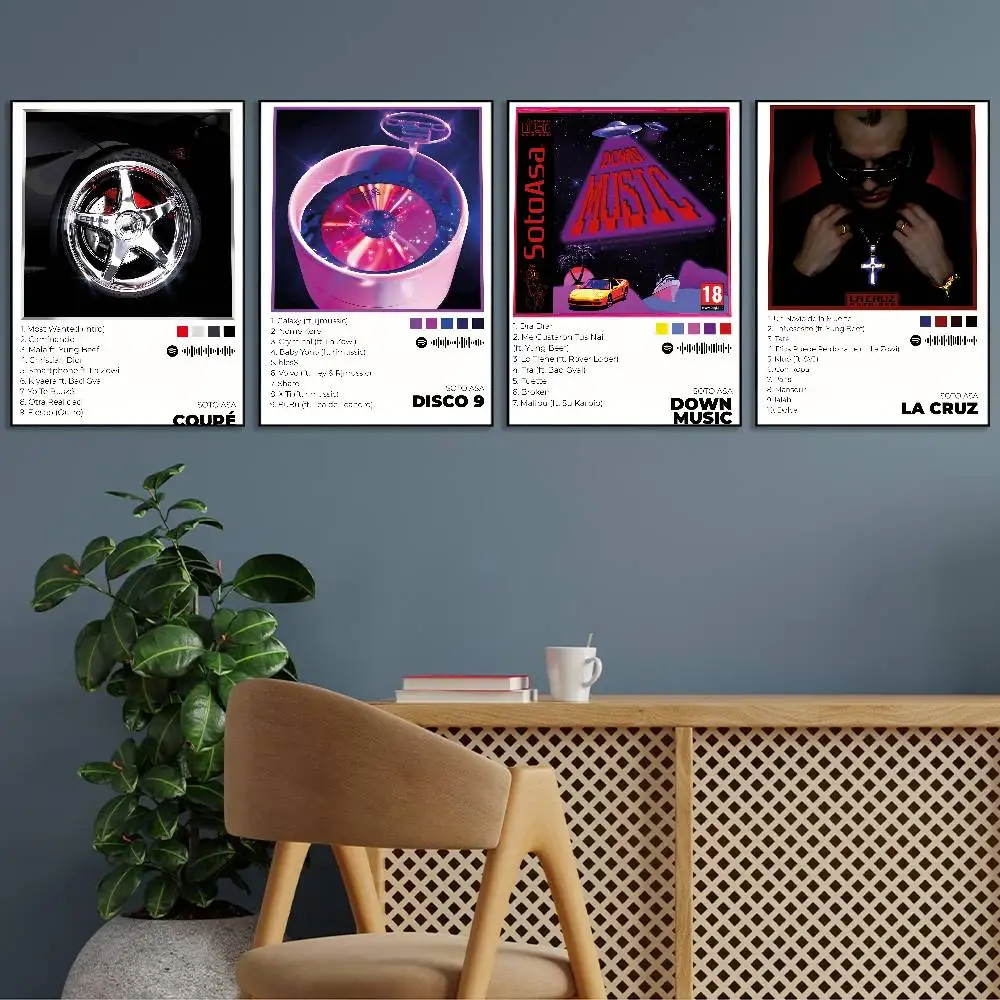 Póster de cantante Soto Asa, impresiones de galería, decoración autoadhesiva para el hogar, calcomanías de pared, pegatina para el salón