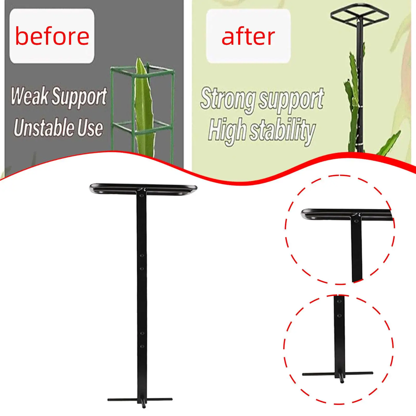 

Dragon Fruit Trellis Easy to Install Adjustable Height Decorative Versatile Metal Garden Trellis for Yard Balcony Fruits Roses