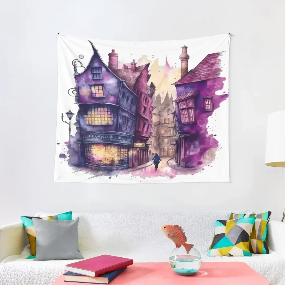 

The Alley - Watercolor Art - Fantasy - Harry Sticker Decorative Wall Murals Wall Carpet Tapestry