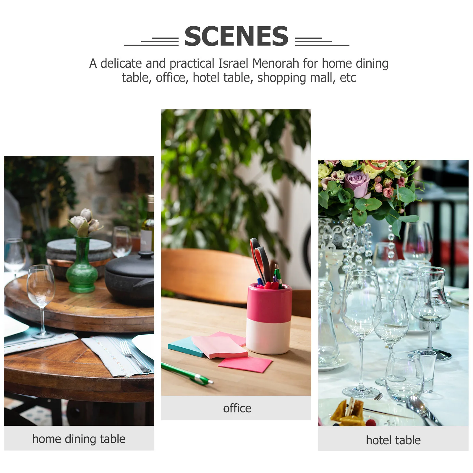 

7-Branch Menorah Candlestick Metal Desktop Decoration For Home Office Dining Table Vintage Jewish Hanukkah Ornament