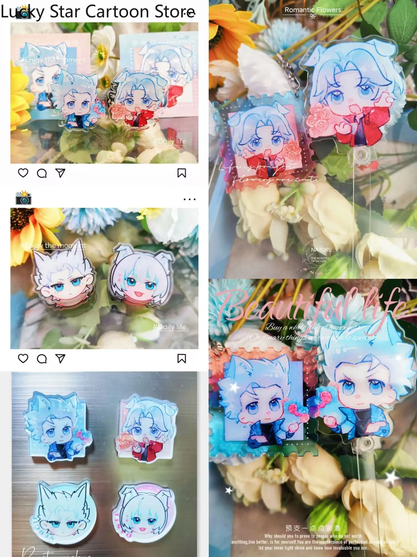 Diabo pode chorar vergil dante acrílico cor conjunto de papel cartão postal coleção anime cosplay presente aniversário dia das bruxas