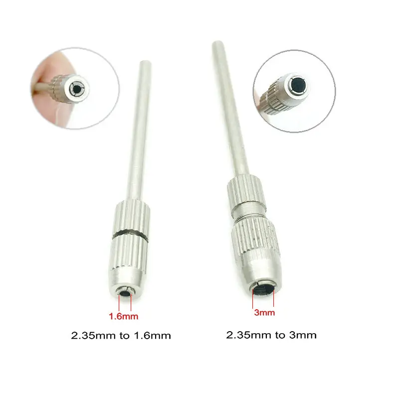 HussanDental 1Pcs Dental Drill Bur Adapter Converter 2.35mm To 1.6mm / 2.35mm To 3mm Shank for Dental Lab