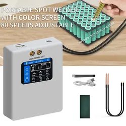 Portable 80 Gear Spot Welder 2.0 Inch High Definition Color Screen LED Lighting 18650 Lithium Battery DIY