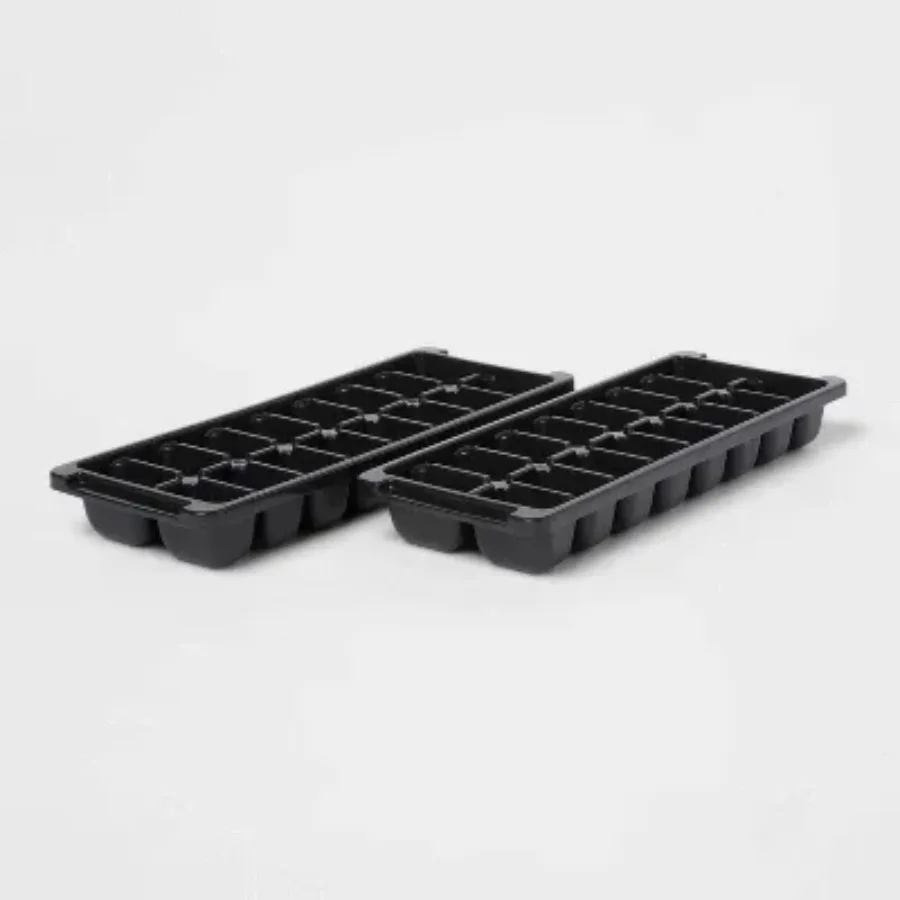 

2pk Plastic Ice Trays Dishwasher Safe Easy to carry
