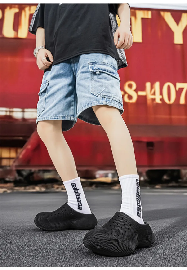 2026 Neue Sommer-Mode Paar-Outdoor-Sandalen mit dicker Sohle und Löchern, EVA Baotou Herren-Sandalen, Luxus-Strandschuhe für Herren, Gartenschuhe – Detail 3