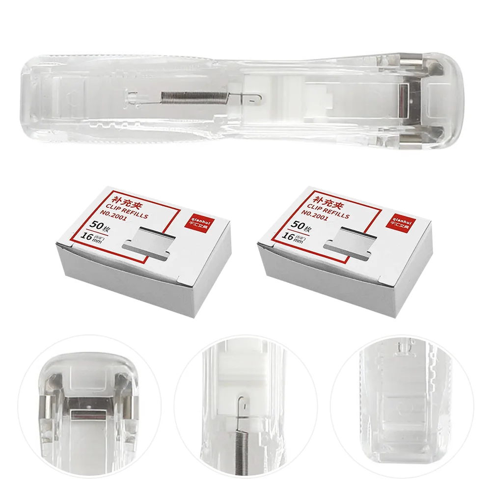 Tool Seamless Staple Student White Duct Tape Paperclip Iron Holder File Binding Machine