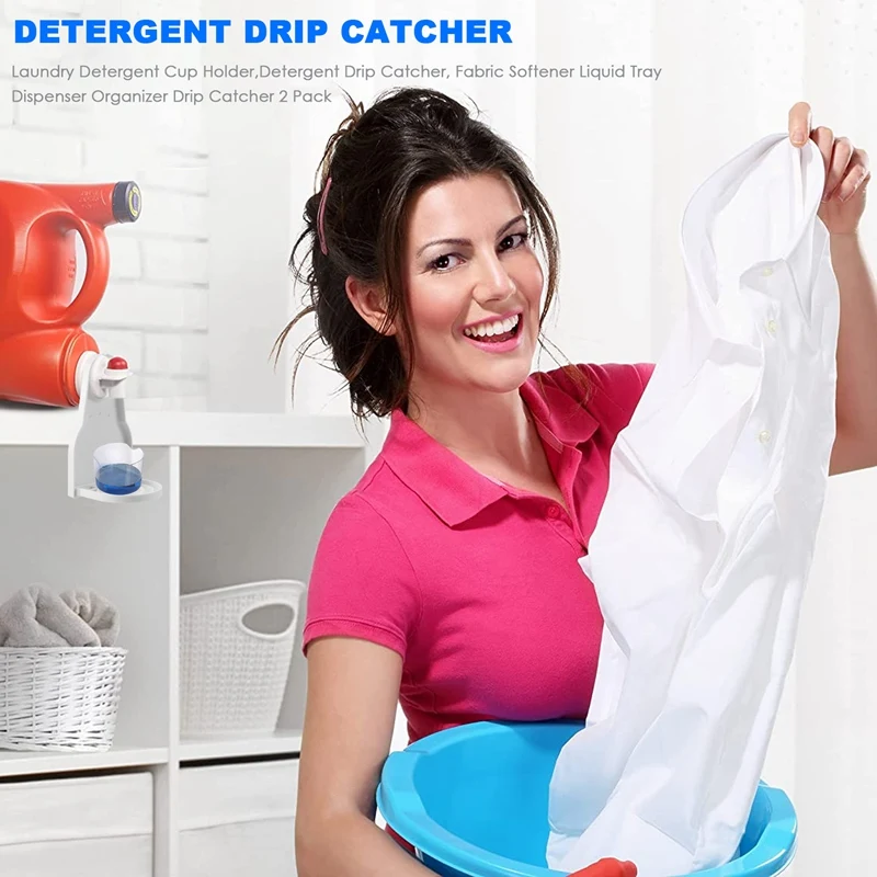 AGLH Подстаканник для стирального порошка, капельный уловитель для моющего средства, смягчитель ткани, лоток для жидкости, органайзер, капельный уловитель, 2 шт.
