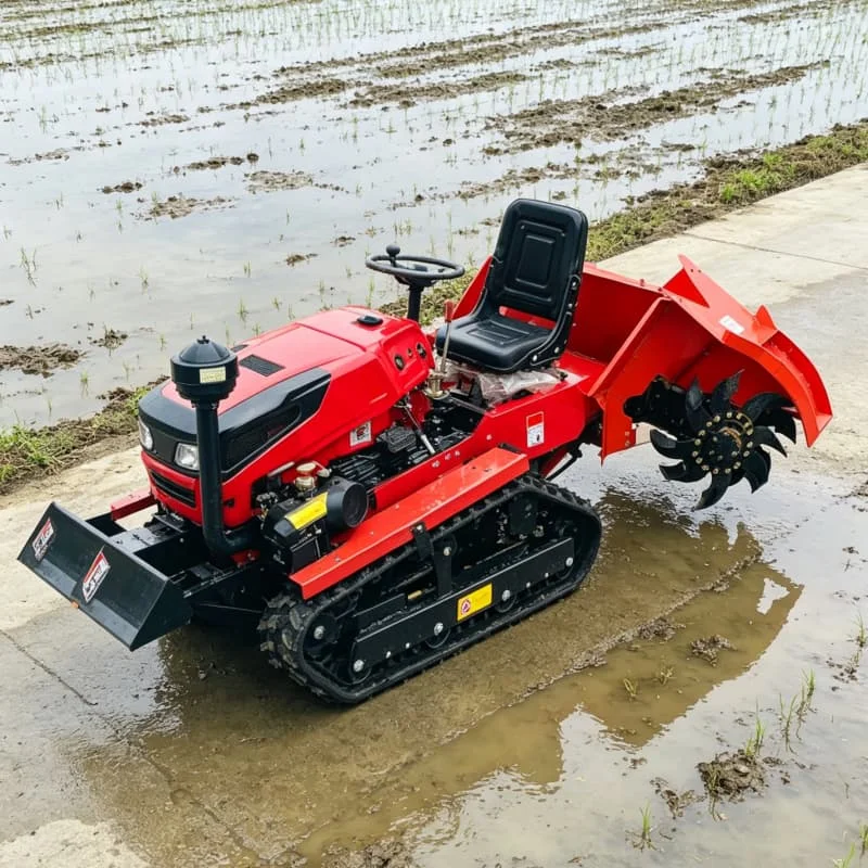 

Customized Widened Farm Rotary Tiller, 35HP Tractor, Tracked Rotary Tiller, High‑Efficiency Plowing Machine