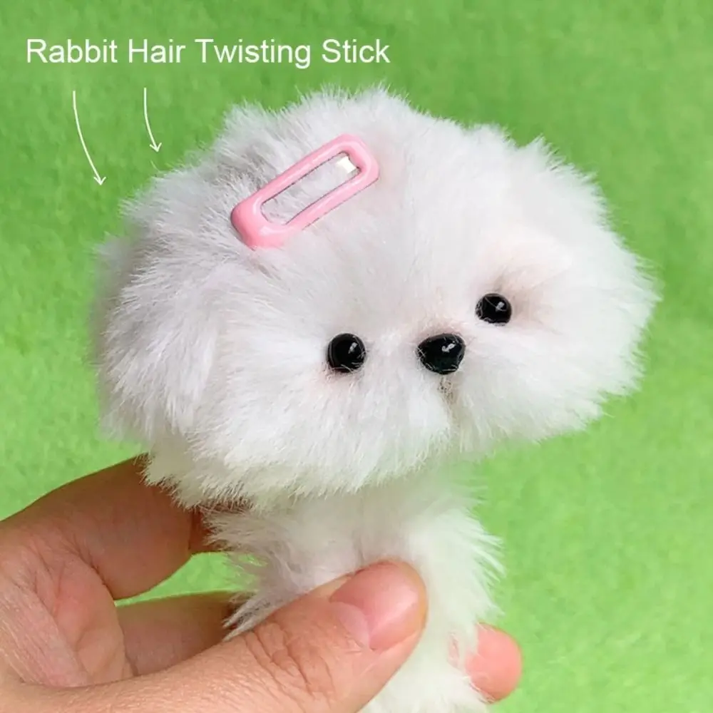 Plush Stuffed Rabbit Plush Iron Wire Strip Stick Handmade Material Furry Colorful Twist Wire Sticks Fun Cute