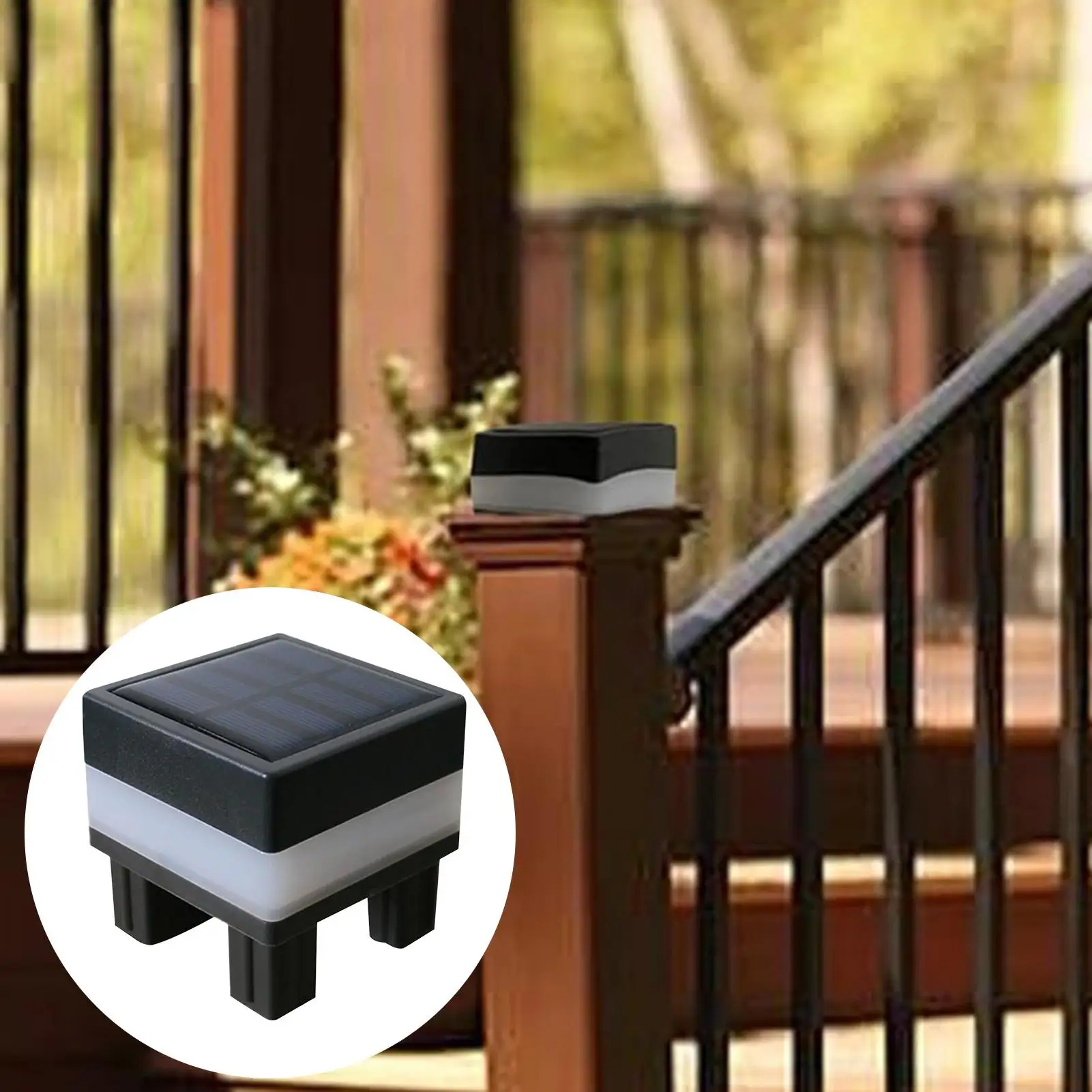 Outdoor Post Light For Yard Square Lantern Waterproof Fence Light Post Cover Solar Charging For Pathway Driveway Pathway