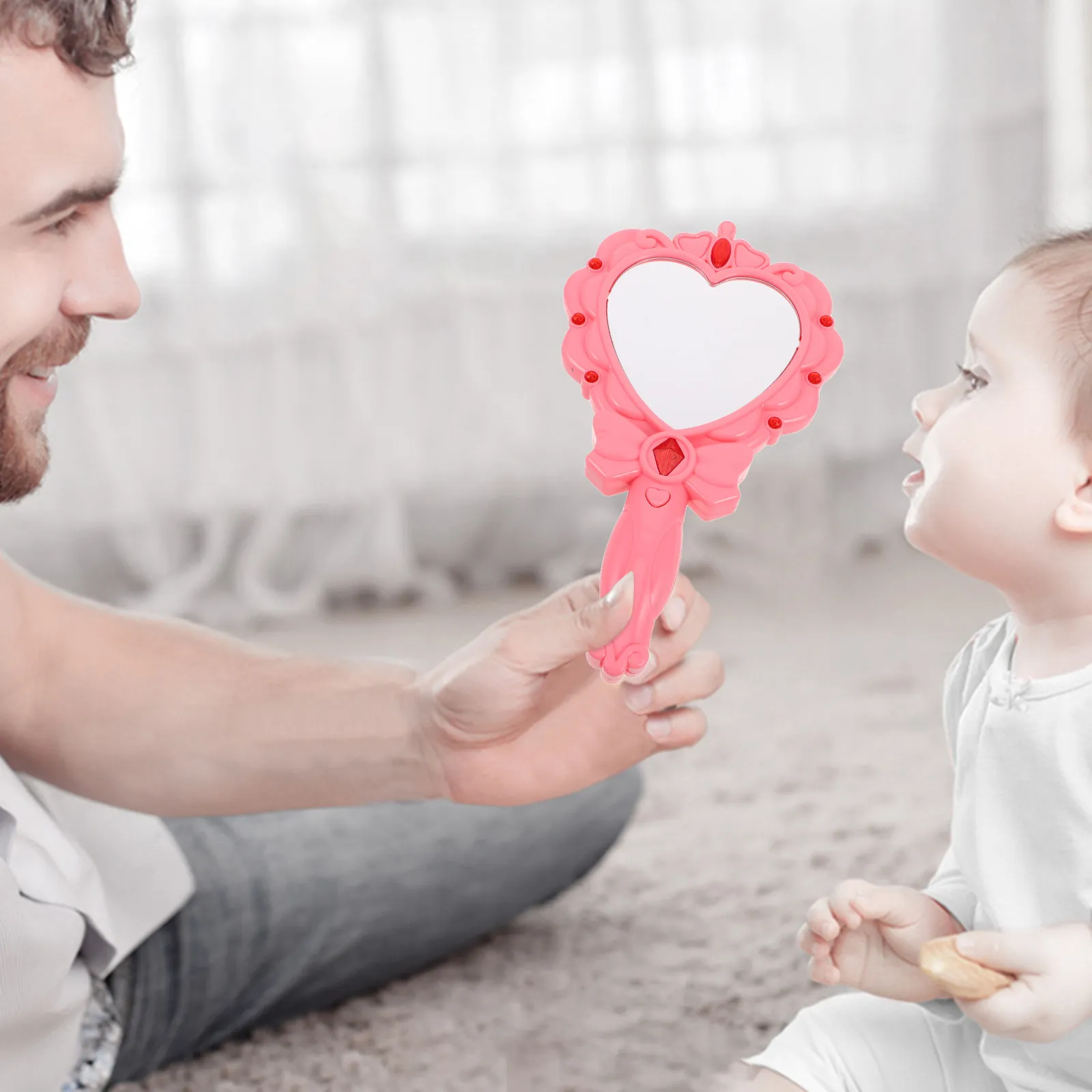 

Girls Light Up Festival Mirror LED Glowing Small Handheld Mirror for Kids Birthday Play Hand Mirrors Light Up Toy for Kids