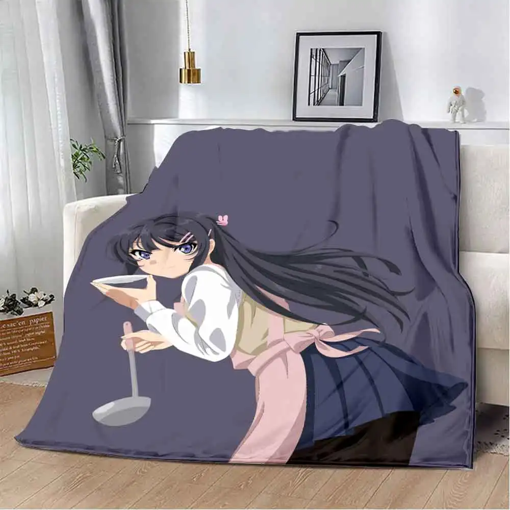 Bunny Girl Sakurajima Mai Printed Blanket Picnic Blankets Warm Blanket Soft and Comfortable Blanket Home Travel Birthday Gift