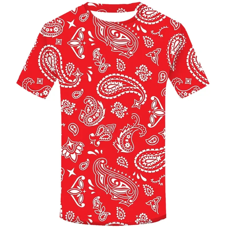 Red Bandana Fashion 3d Print T Shirt Men Hip Hop Streetwear Tshirt Casual Short Sleeve T shirt Tops O neck Male Clothing tops