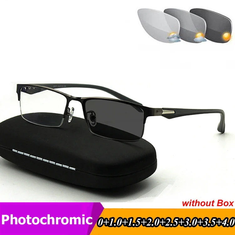 

Adjustment Photochromic Reading Glasses Vintage Progressive Half-Frame Men multi-focus Anti-Blue Light Women Computer Eyewear