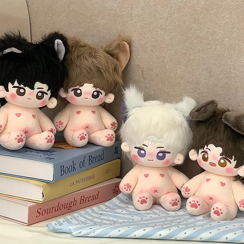 

Cute Naked Doll Anime Gaming Idol Baby Plush Dolls Toy Super Star Stuffed Changeable Clothes Removable Ears Fans Collection Gift