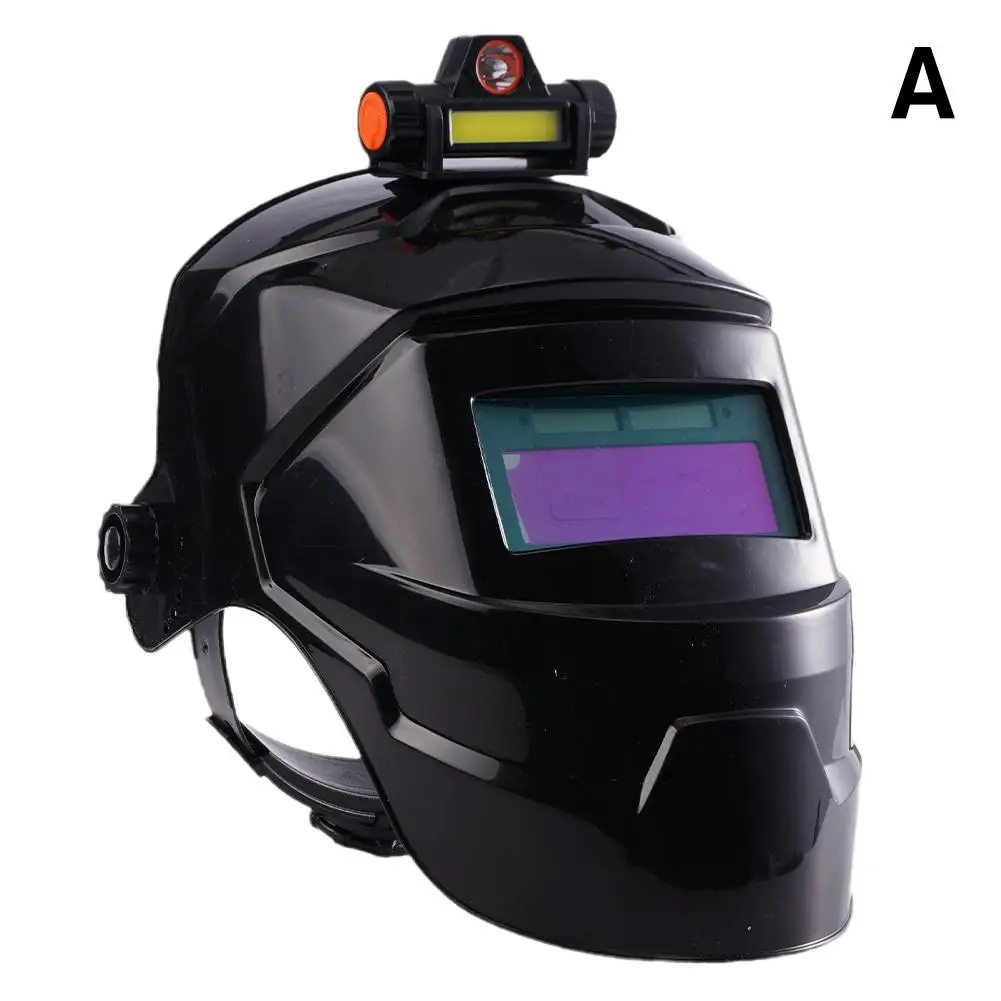 Automatisch abdunkelnde Schweißmaske mit Scheinwerfer, große Sichtfelder, Solar-Schweißhelm mit Sensoren, Schleifmaske für Lichtbogen-, WIG- und MIG-Schweißen – Detail 8