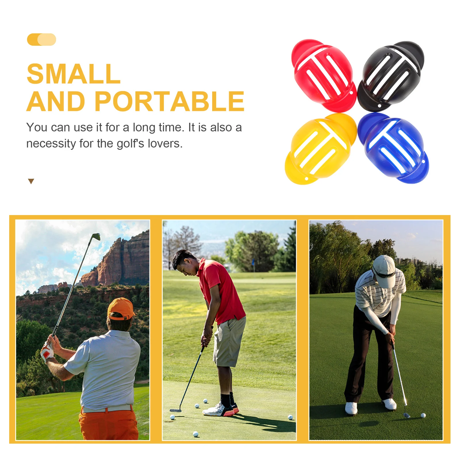 

4Pcs Golf Ball Marker Luxury Liner Practice Tool Small Hole Stencil Durable Premium Material Golfs Line Marker Practical Gift