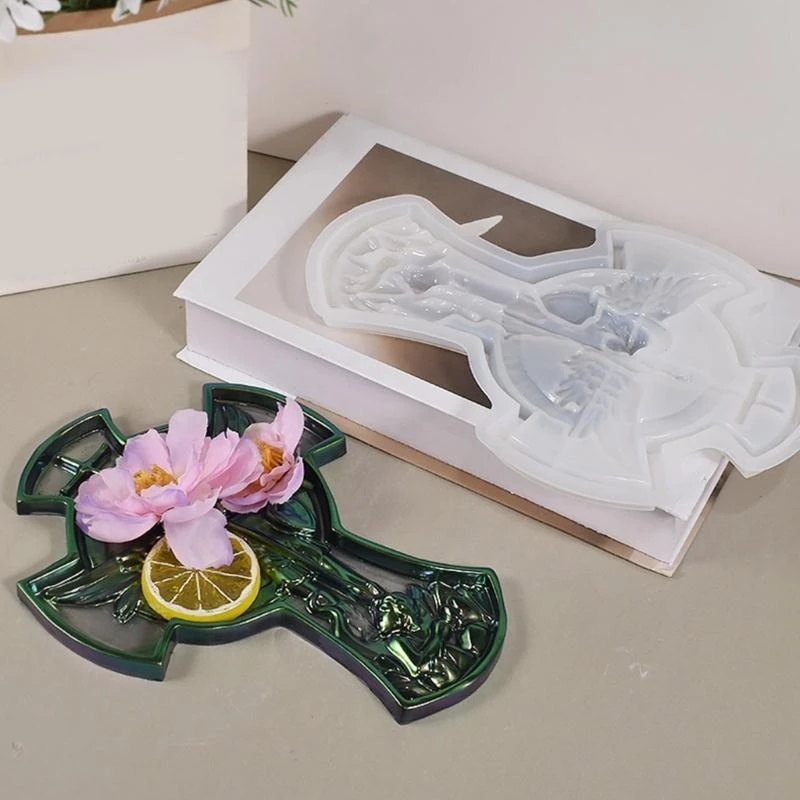 

91AC Archangel St.Michael Ornaments Mold Jewelry Storage Dish Resin Mold