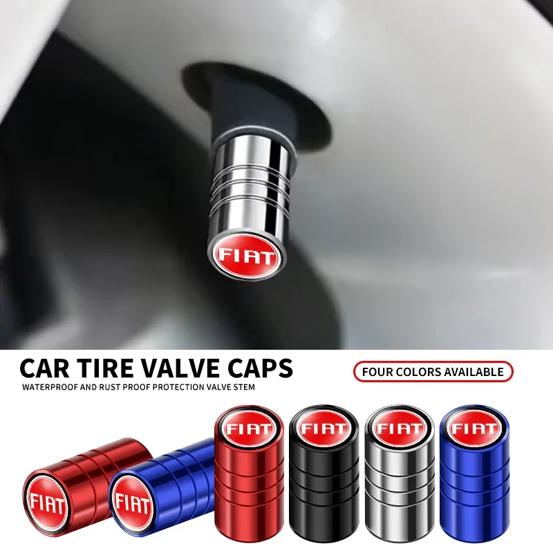 Car Metal Logo Wheel Air Valve Caps Tire Dust Cover for Fiat Punto Abarth 500 Stilo Ducato Palio Bravo Doblo Car Accessories