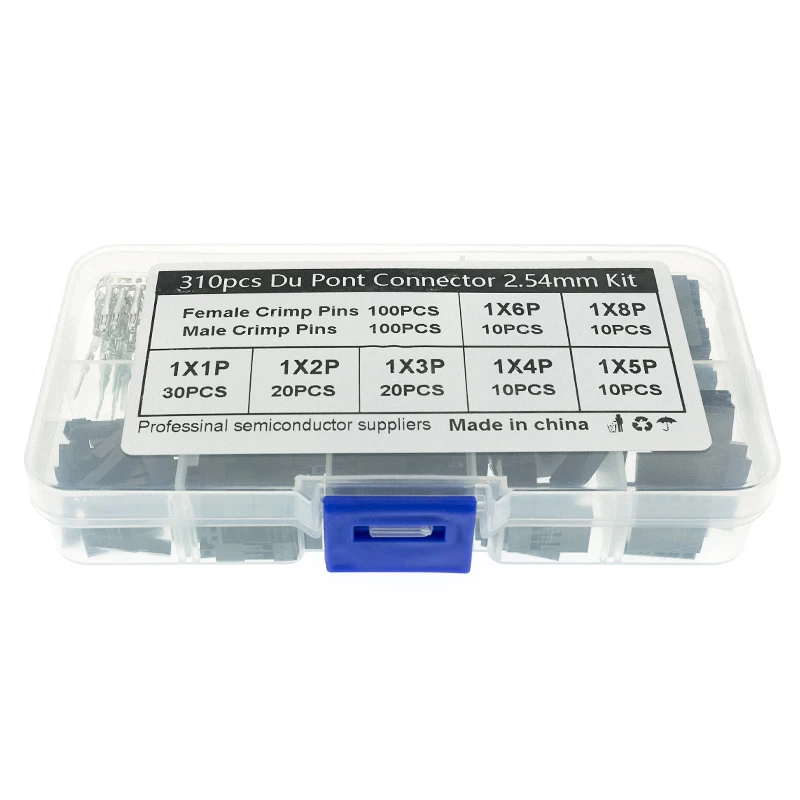 310pcs/A Set Dupont Wire Jumper Pin Header Connector Housing Kit Male Crimp Pins+Female Pin Connector Terminal Pitch YANXD