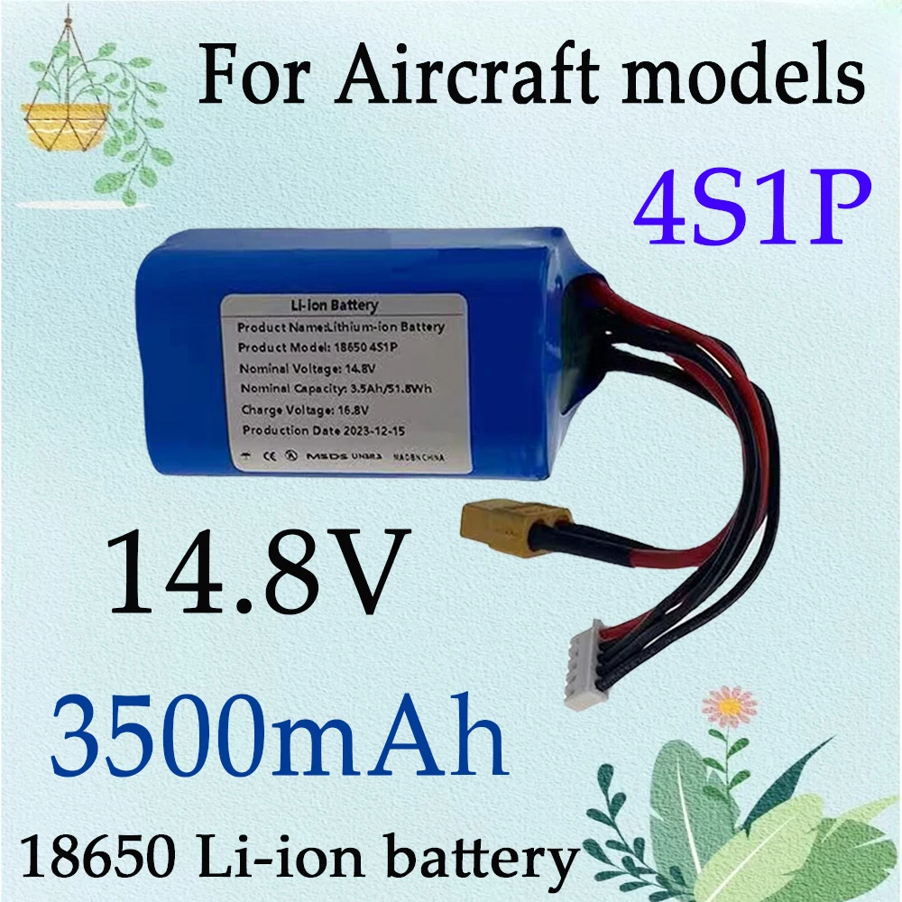 

4S1P 14.8V 3500mAh 18650 For 18650 GA Battery Pack Model Airplane With XT60 JST-XH Connector