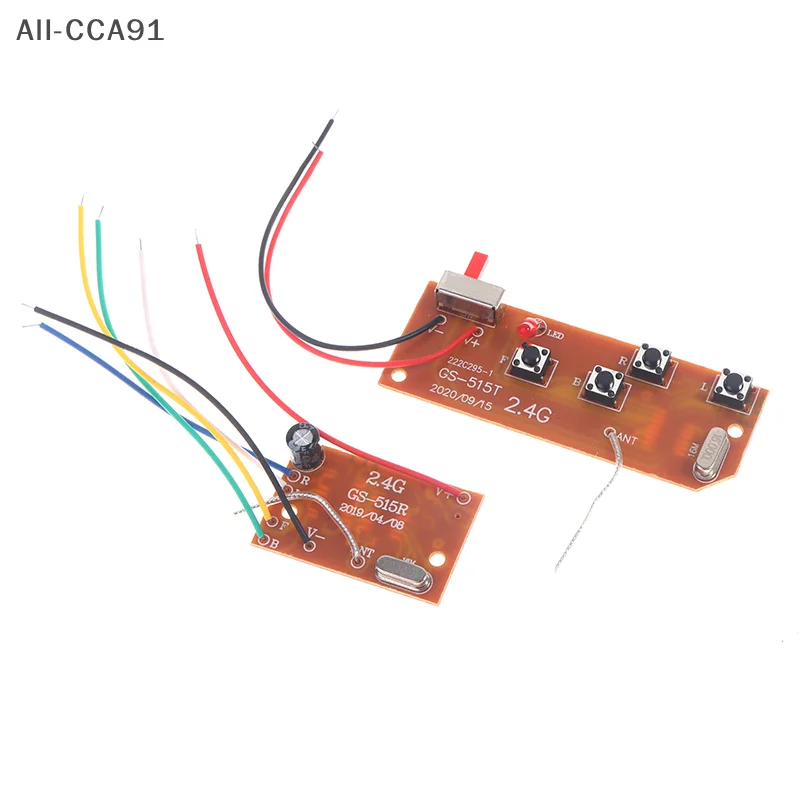 

CCA91-2.4G 4CH RC Remote Control 27MHz Circuit PCB Transmitter Receiver Board with Antenna Radio for RC Car Truck