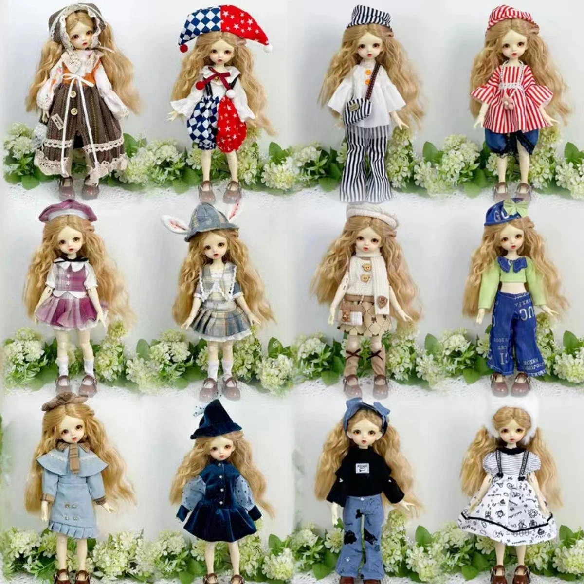 30cm Doll Clown Suit 1/6 BJD Doll Fashion Casual Dress Set Girl Toy Gift Doll Accessories