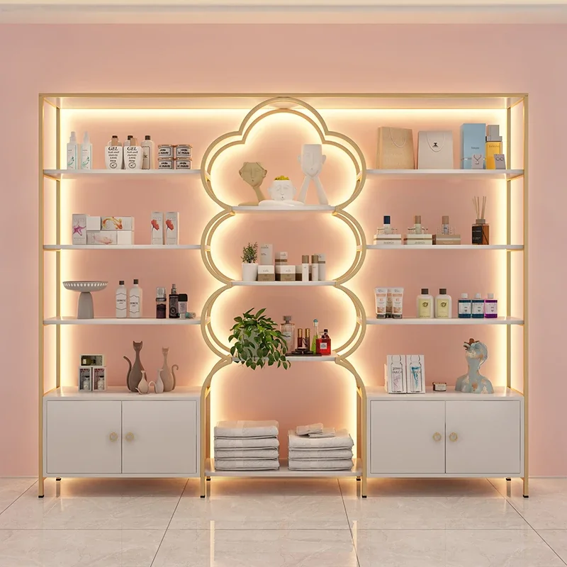 

Beauty salon product display cabinet Cosmetics Nail art hair rack Skin care product shelf Gift cabinet Storage rack