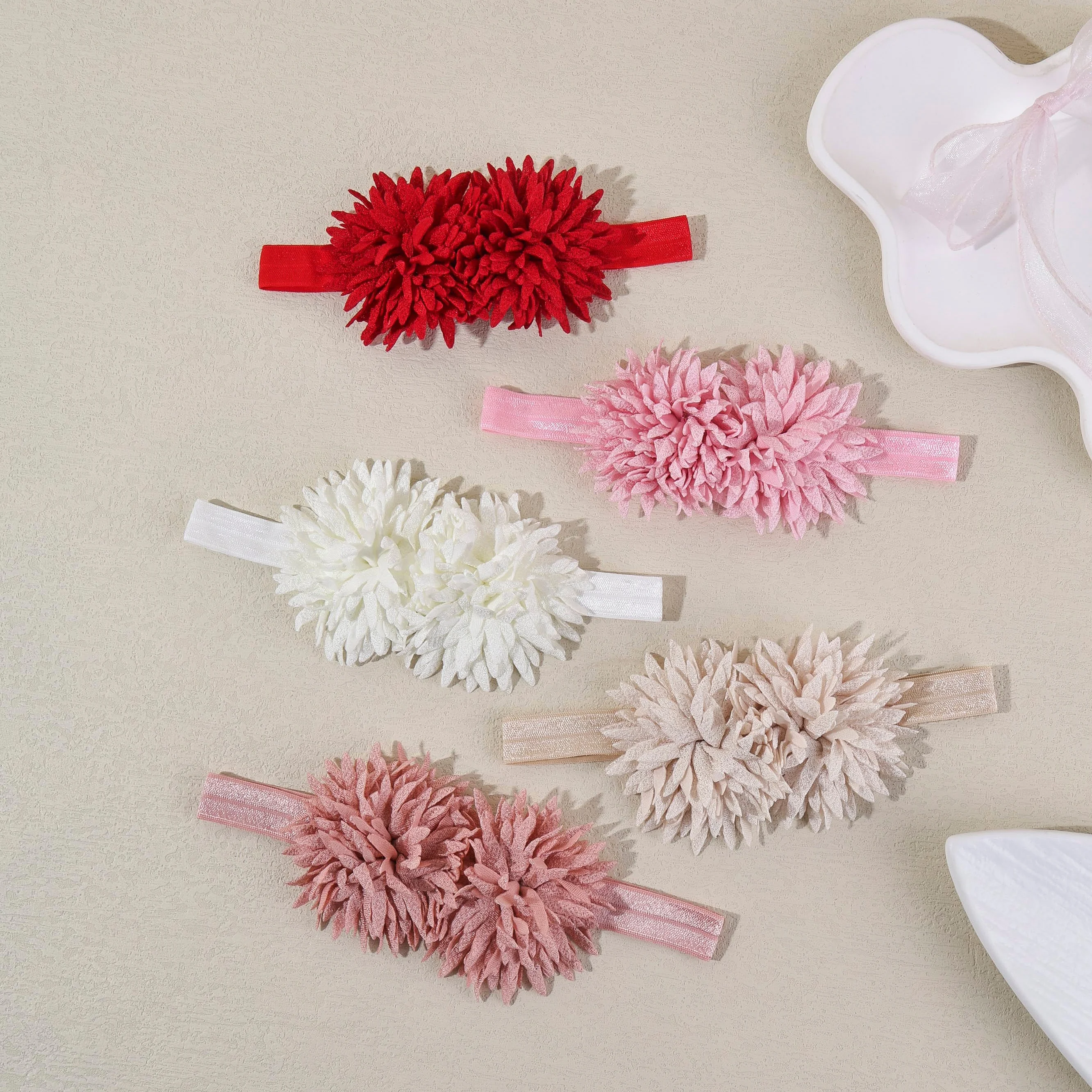 

Baby Headband for Girl Solid Puffy Flower Bandage Lovely Newborn Headwear Infant Kids Toddler Hair Accessories Photography Props