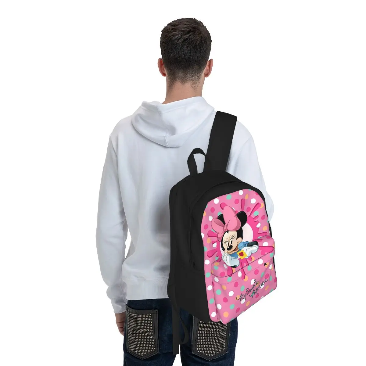 Sac à dos de dessin animé mignon Minnie Mouse pour femmes, sac d'école pour étudiants, sac à dos étanche pour ordinateur portable rose Mochila pour garçons et filles