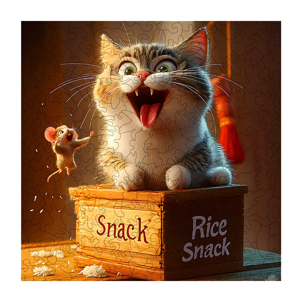 

1000-Piece Colorful Cats Art Jigsaw Puzzle for Adults | Vibrant Rainbow Fantasy Painting | Animal-Themed Brain Teaser with Decor