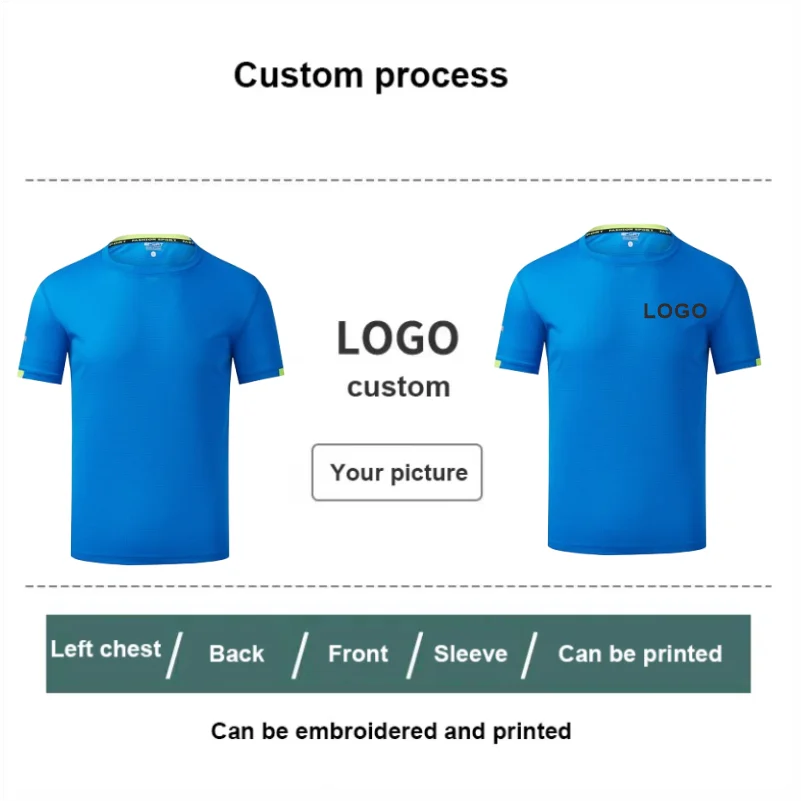 Summer Gym T-shirt Quick Dry Running Shirt Breathable Sports Short-sleeved Men and Women Fitness Tight Custom Printed Embroidery