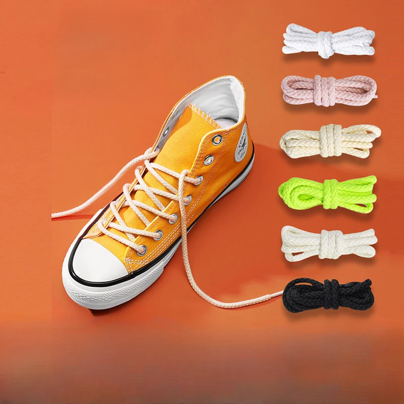 

1Pair Cotton and Linen Thick Round Shoelace, Llow Top Shoelace Rope, Outdoor Casual Cloth Shoes, Sneakers Ropes, EL-27,