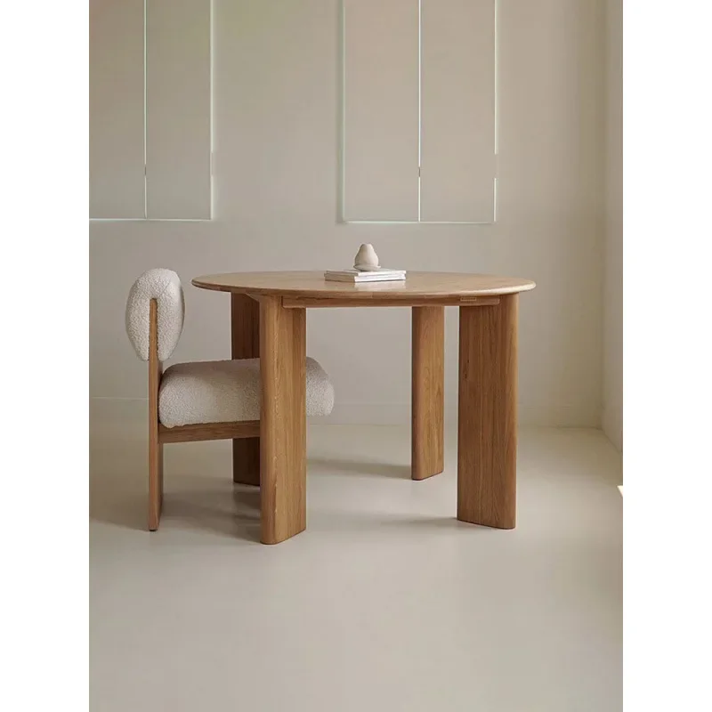 CX Japanese-style solid wood round table household simple modern dining table