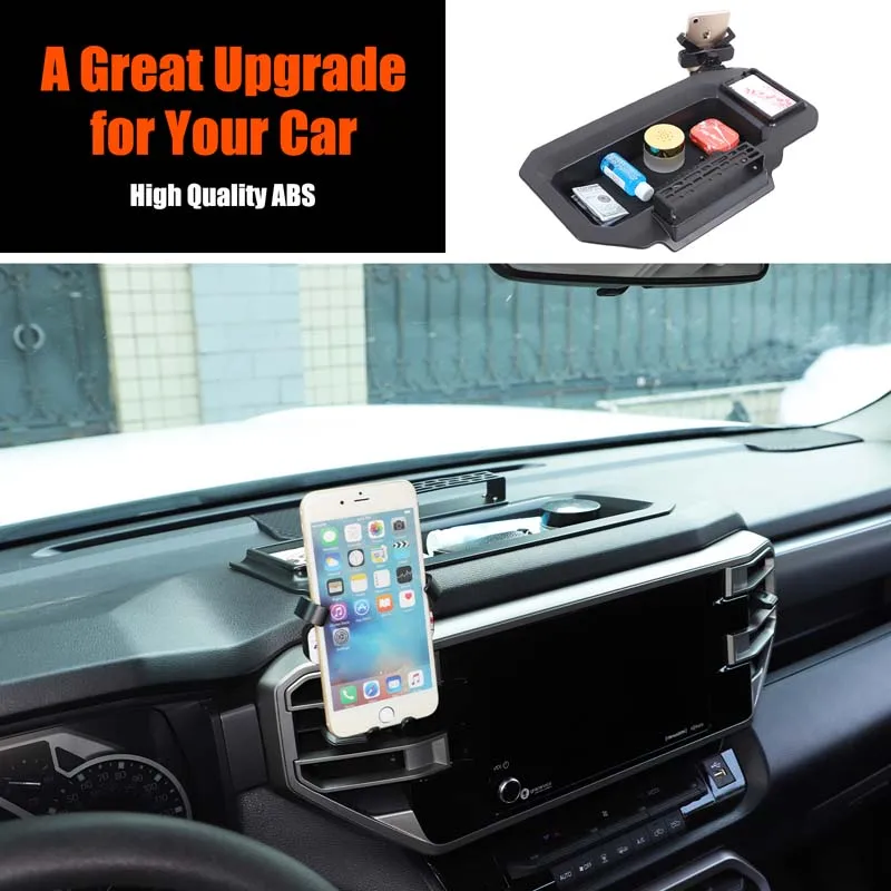 

2022-2024 For Toyota Tundra dashboard mobile phone stand storage box Automobile dashboard mobile phone stand accessories