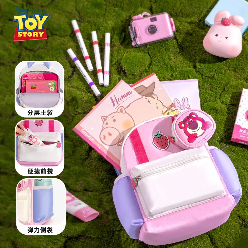 Disney Lotso Kindergarten Bag For Girls Age 2-8 Student Shoulder Orthopedic Backpack Large Capacity Light Water Proof Mochilas